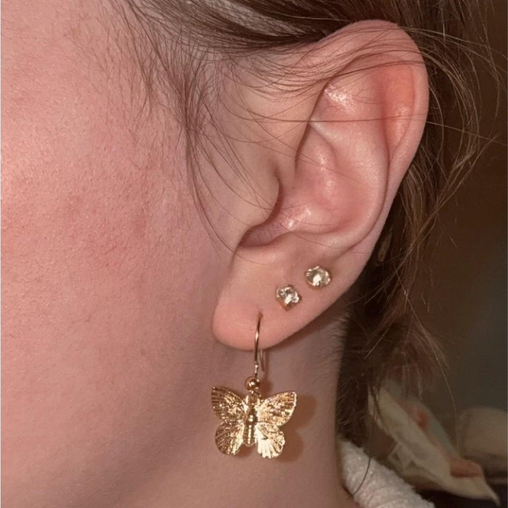 Gold Butterfly Earrings